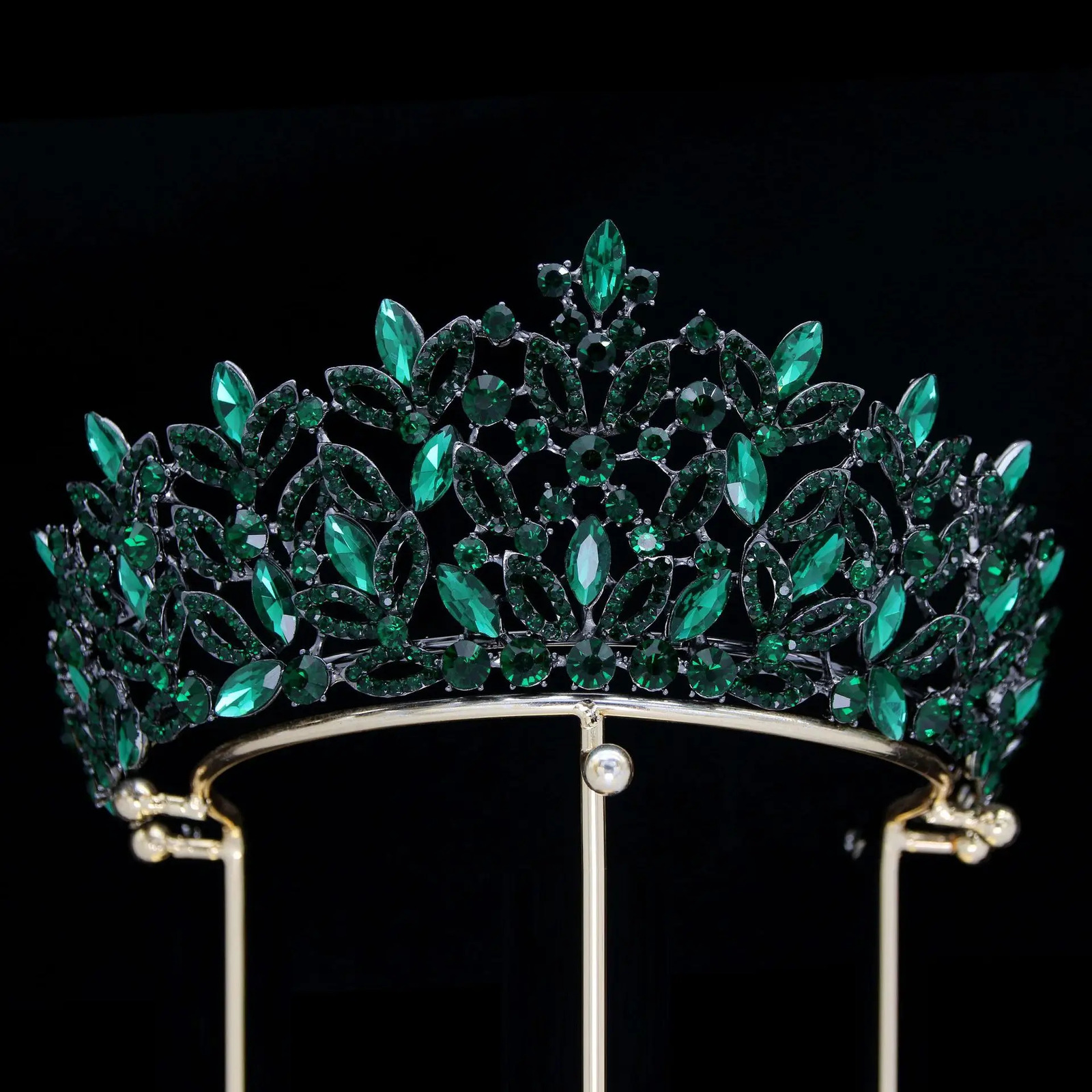 Baroque Crystal Bridal Tiaras Royal Queen Crowns For Women Rhinestone Pageant Diadem Veil Tiara Wedding Hair Accessories 250107
