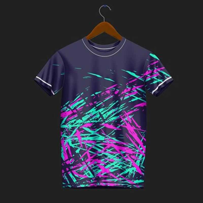 Mens sports T-shirt quick drying badminton clothing table tennis clothing running fitness womens sports shirt printed short sleeved shirt M250108