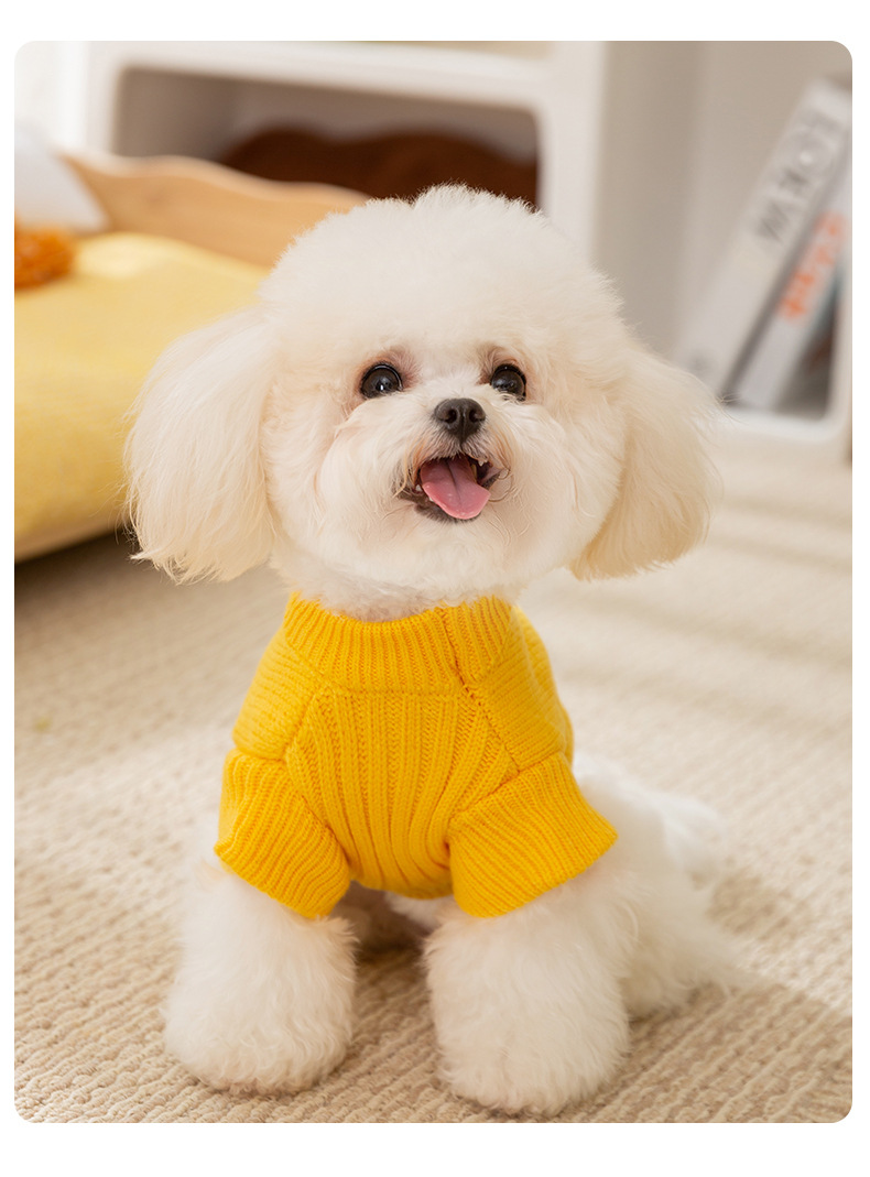 New Autumn and Winter Dog Clothes with Cute and Simple Style, Small Dinosaur Legs Knitted Sweater for Warmth pet Dog Clothes