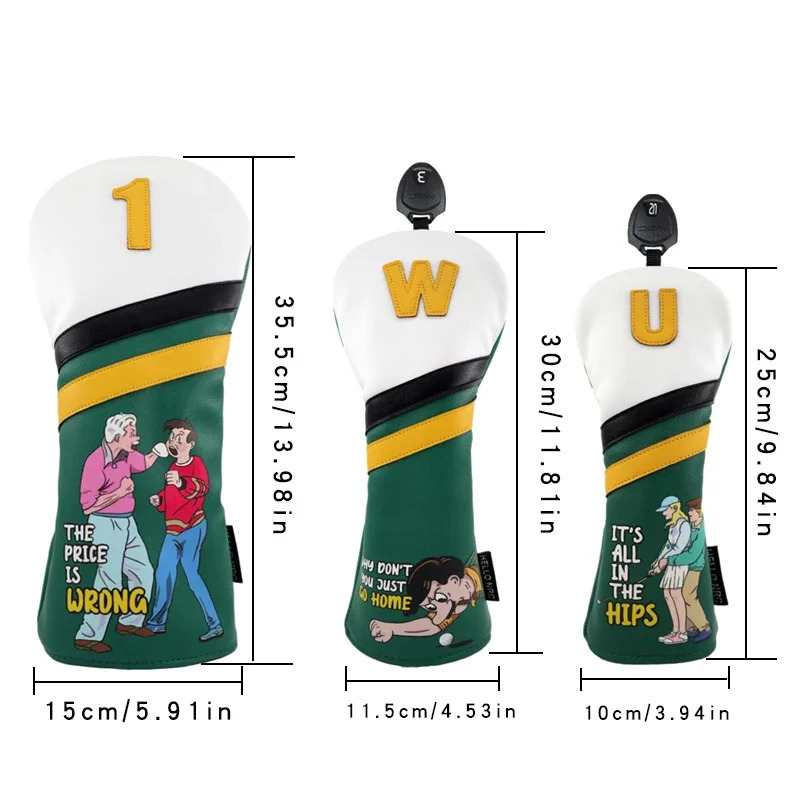 Golf Club Head Covers Funny Golf Driver Head Cover Leather Headcovers Set for Men and Women All in the Hips Go Home Ball 250108