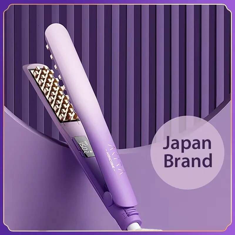 AkiraCosme Ceramic Middle Volumizing Iron, Negative ion Fluffy Corn Curler , Corrugated Hair Crimper Flat Iron