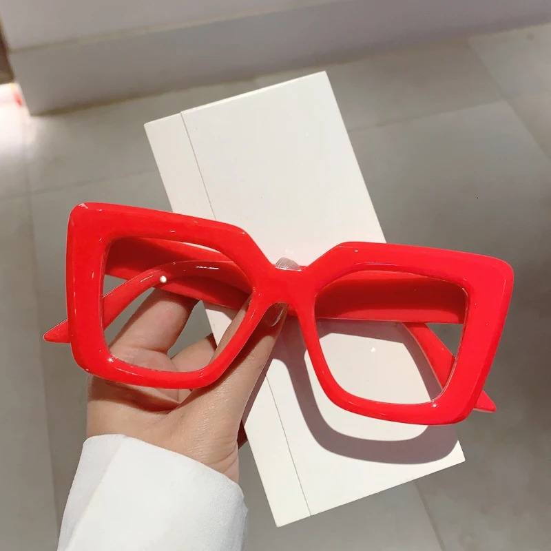 KAMMPT Polygon Big Frame Punk Eyeglasses for Women Candy Color Fashion Stylish Vintage Glasses Men Trend Eyewear 250107