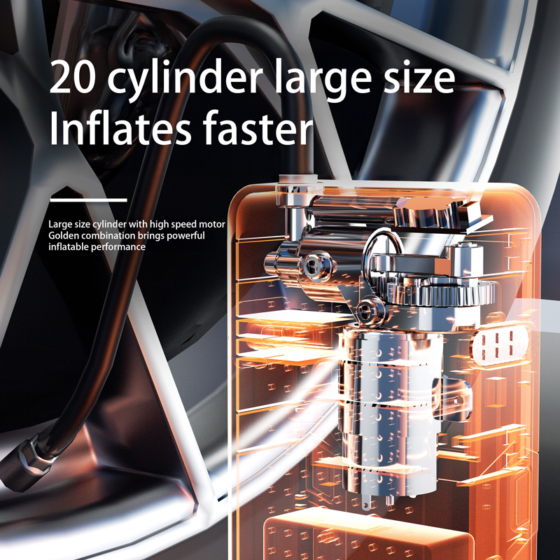 Multifunctional Portable Car Jump Starter & Air Compressor - 3500 Amp 150 PSI Battery Pack with Large LCD Display Screen