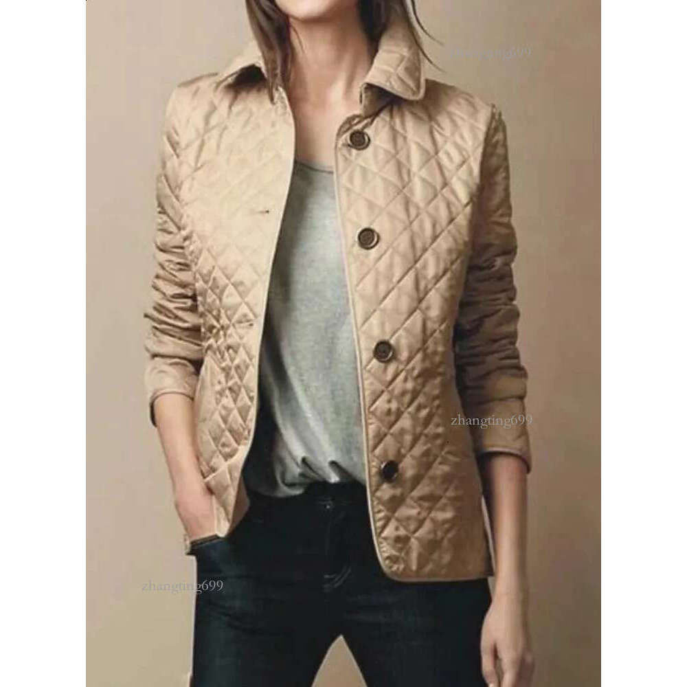 Overcoat Jacket Top Women Lapel Autumn Winter Classic Plaid Blazer Single Breasted Street Clothing Cotton Fashion Full Sleeve 241007