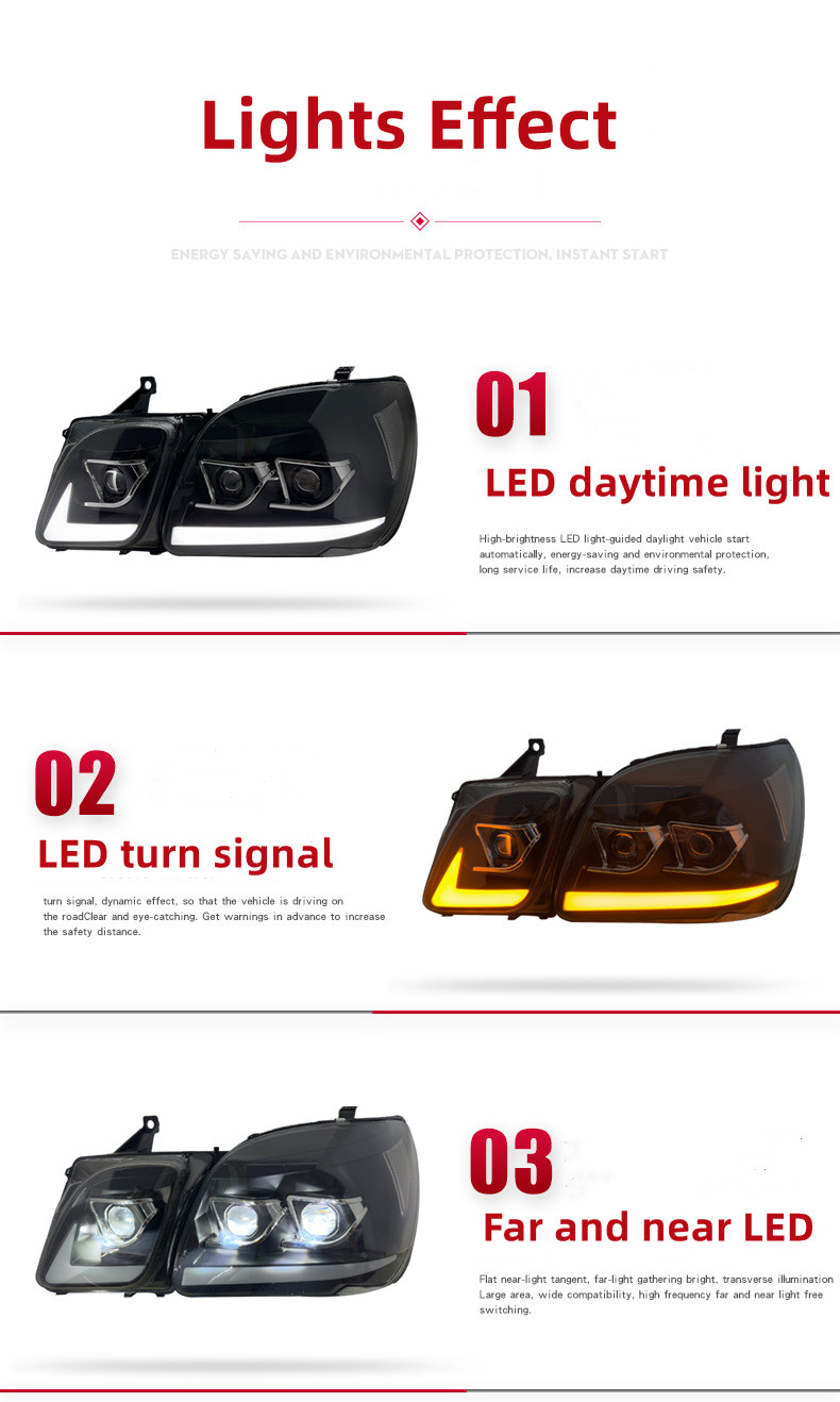 Car Lights Assembly For Lexus LX470 1998-2007 6 Far 6 Near Headlight All LED Daytime light Turn Signal Accessories