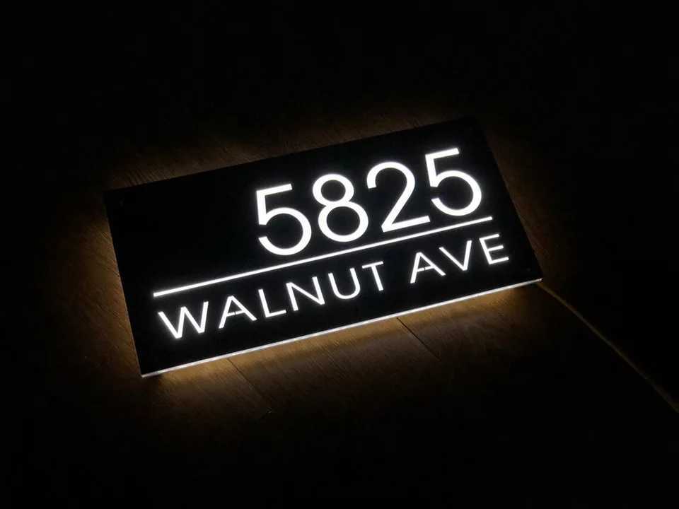 Interior Decorations Customize lighting numbers for House Street Backlit personalize modern residential and sign horizontal addresses H250108