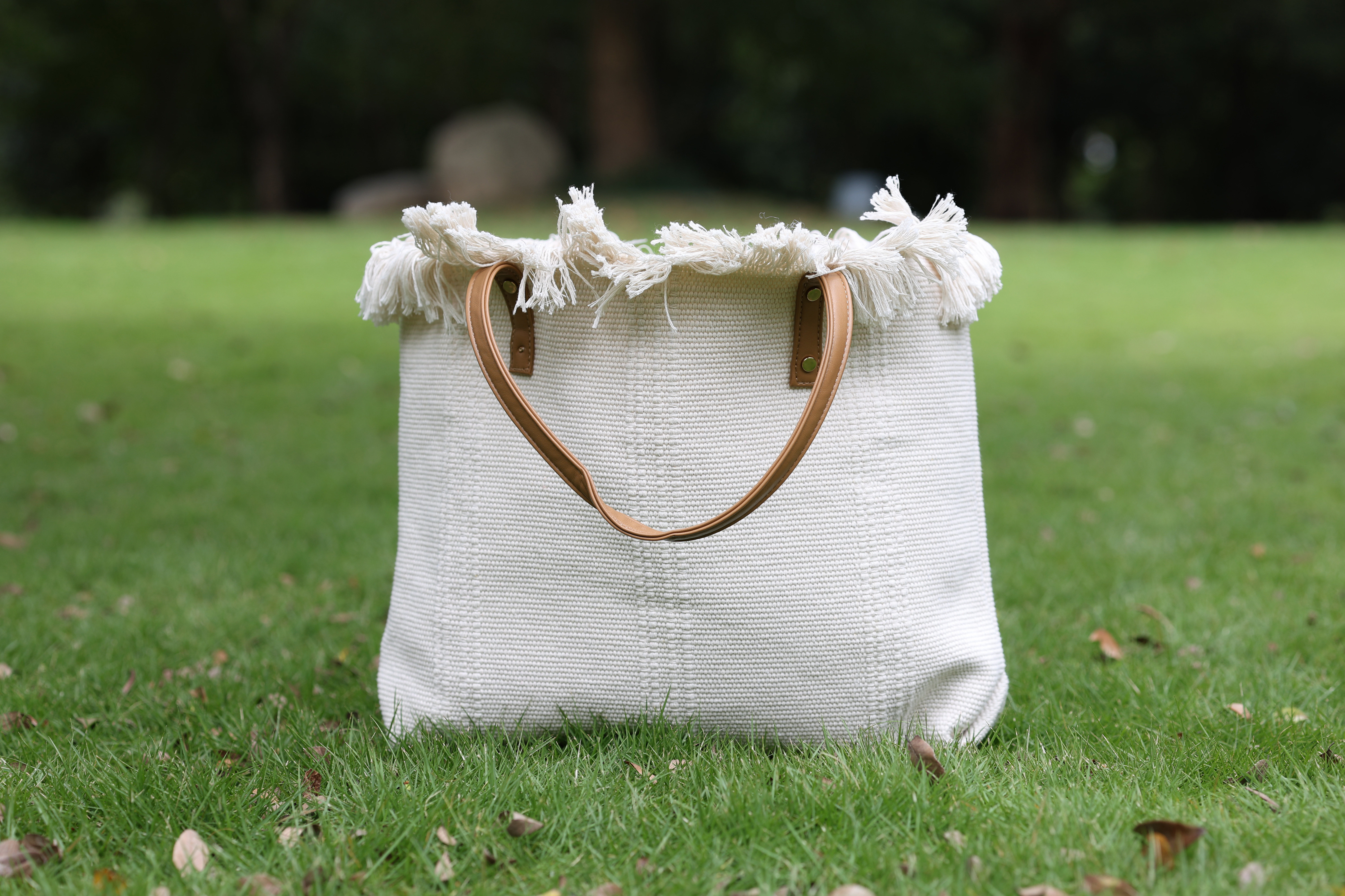 Eco-Friendly Rough Texture Weave Cross Body Satchel