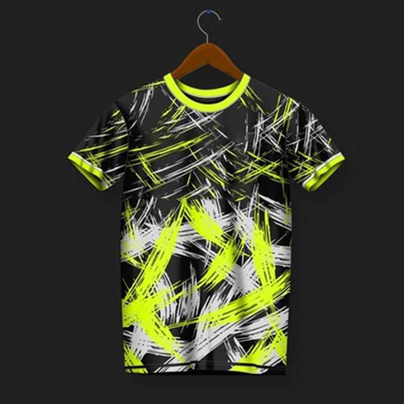 Mens sports T-shirt quick drying badminton clothing table tennis clothing running fitness womens sports shirt printed short sleeved shirt M250108