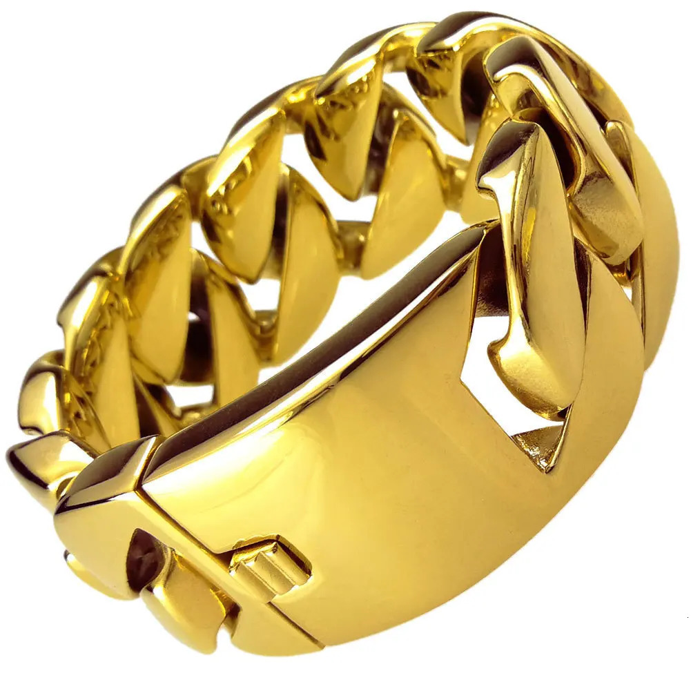 Coarse Steel Bracelet Fashion Jewelry European and American Personalized Smooth and Dominant Mens Fashion Jewelry 250107