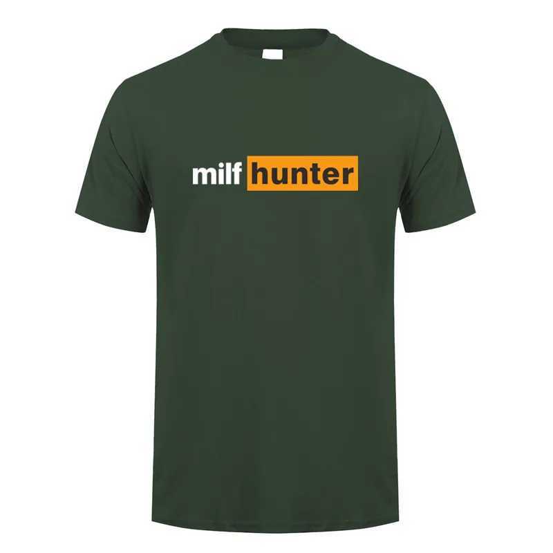Milf Hunter T-shirt Summer Womens Short Sleeve Fun Birthday Gift Classic T-shirt Cotton T-shirt Top OT-010 M250108