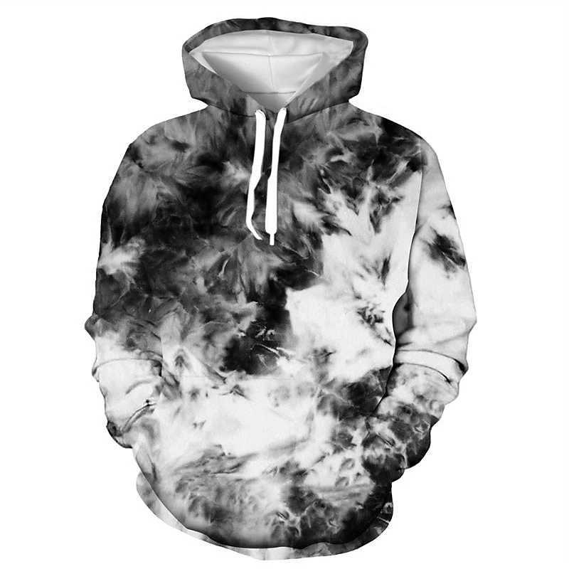 Fashion tie dye pattern mens hoodie simple autumn long sleeved mens 3D printed hoodie casual oversized couple sports shirt W250108