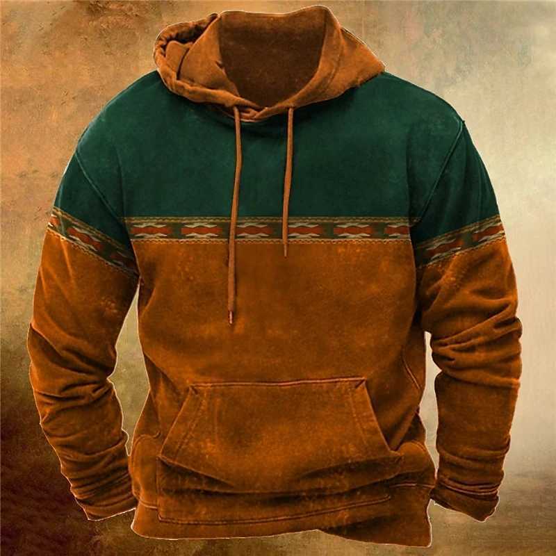 Retro Mens Hoodie 2024 Casual Long Sleeve Zipper Ropa Hombre Harajuku Printed Top Street Clothing Oversized Sportswear Hoodie W250108