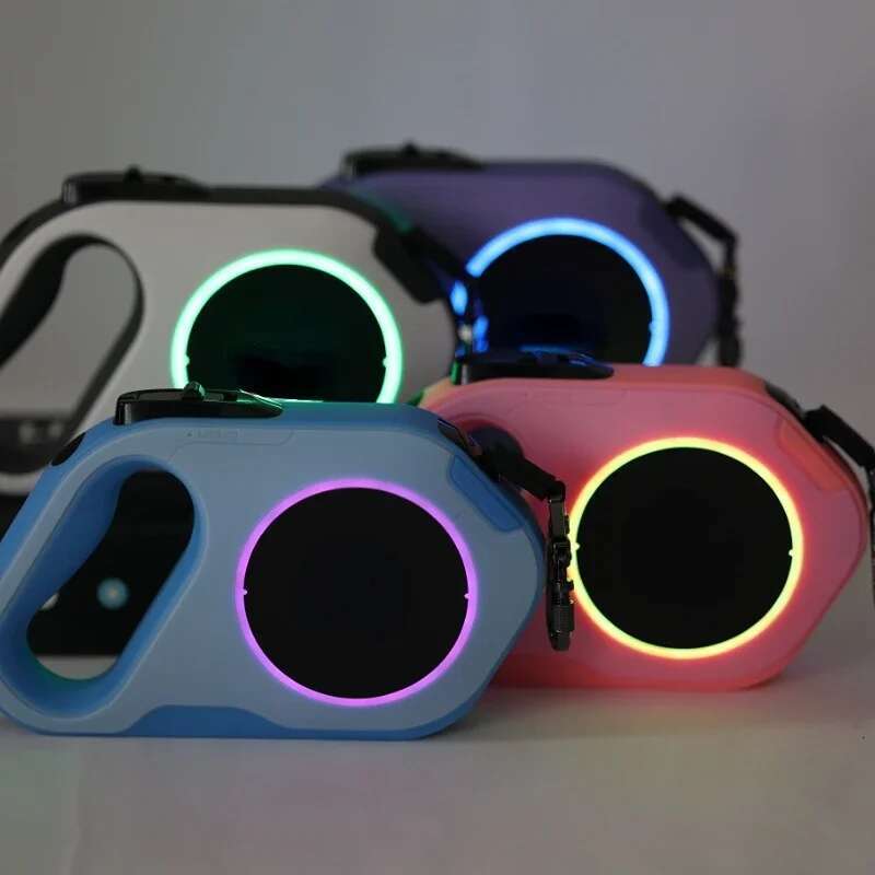 Okeypets Custom Brand Adjustable Extending Automatic Traction Heavy Duty Rope Lead Retractable Pet Dog Leash With LED Light