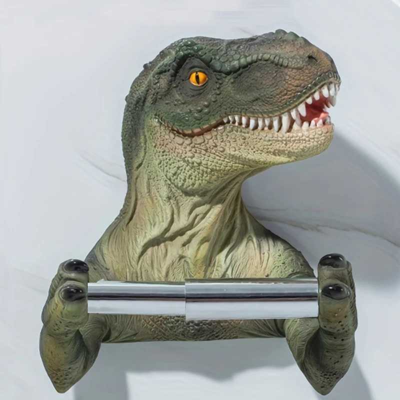 3D Dinosaur Toilet Paper Rack Organization Wall Storage Toilet Roll Rack Shelf Organization Bathroom Shower Ro Y250107