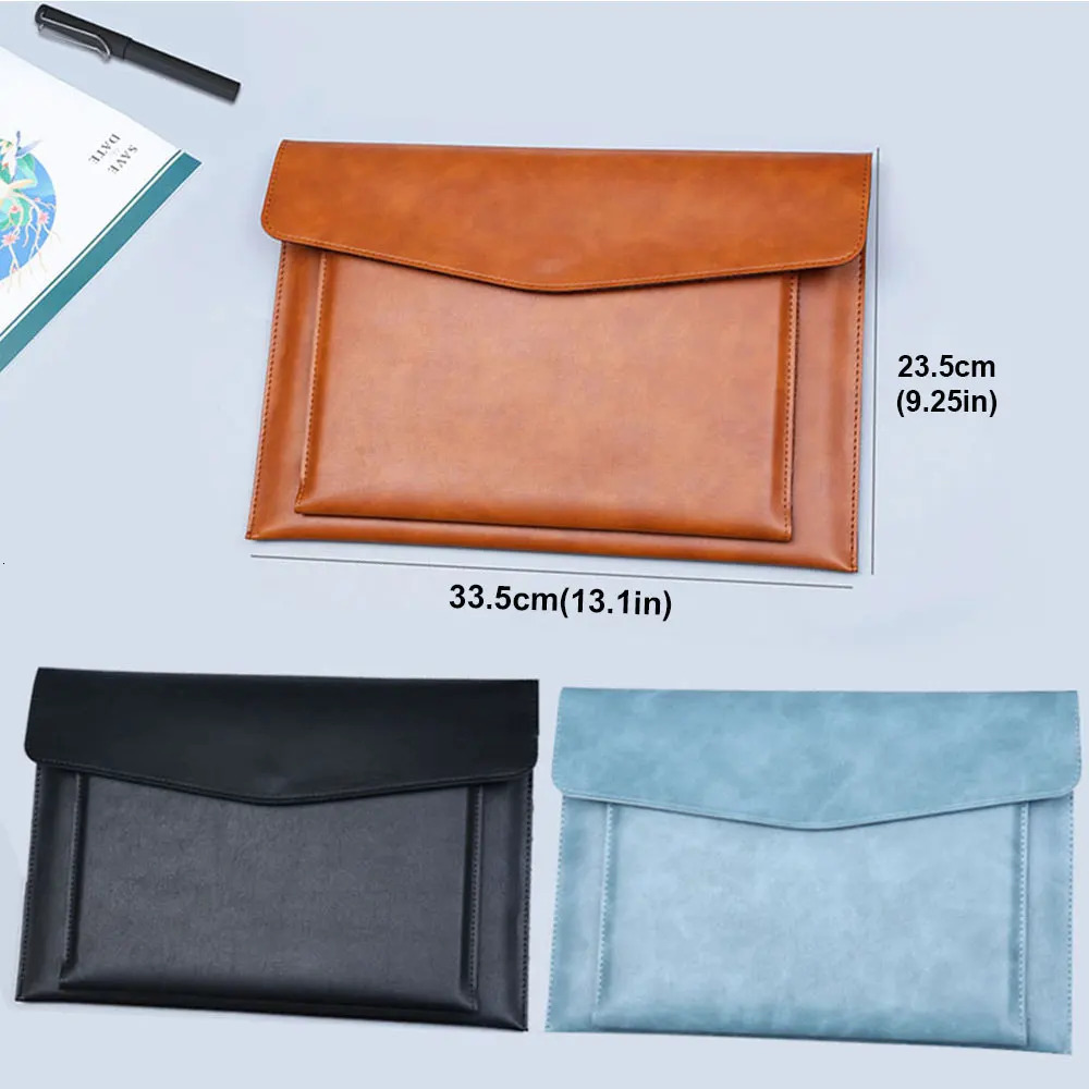 A4 File Folder Large Capacity Document Bag Business Briefcase Magnetic Button Waterproof Laptop Cases Office Organizer 250107