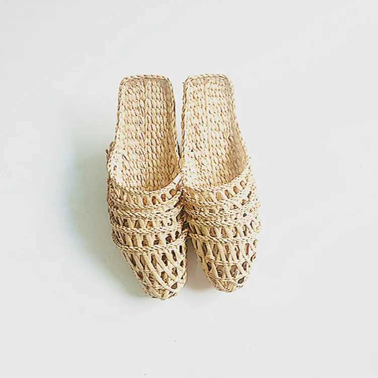New Arrival Summer fashion unisex home shoes womens straight slip new couple shoes handmade Chinese style comfortable sandals T250108