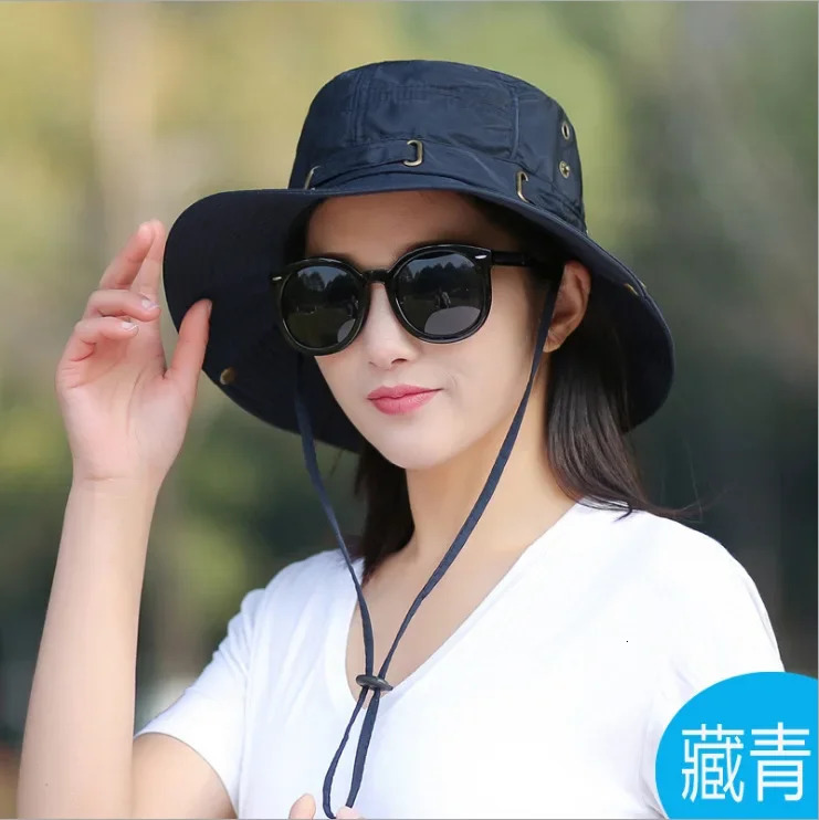 Unisex Summer Sunscreen Wide Brim Bucket Hats Women UV Protection Waterproof Panama Caps Hunting Sun Fisherman Hat for Mens Bob 250107