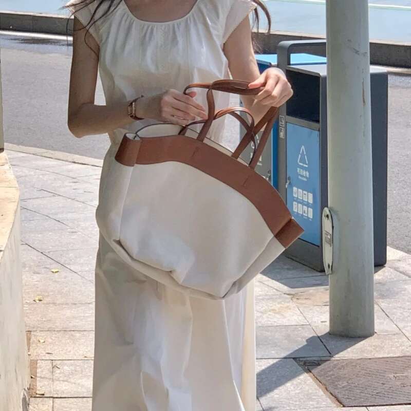 2 Piece/Set Women's Large Capacity Canvas Tote Simple Design Ladies Business Commuting Shoulder Bag 2024 New Arrivals Female