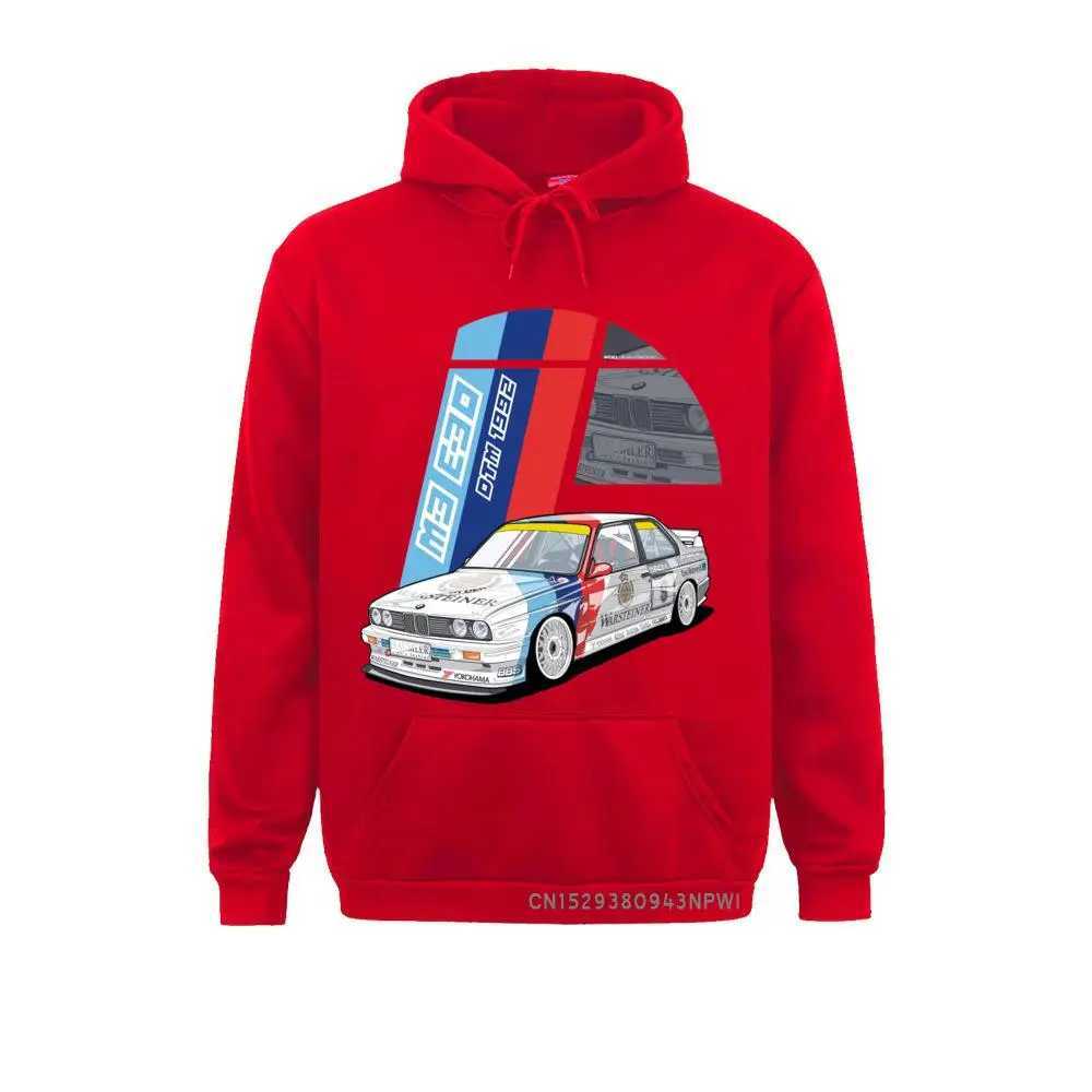 Mens long sleeved pocket sweatshirt with printed red car plus size sweatshirt brand high-quality and comfortable T-shirt hooded sweatshirt W250108