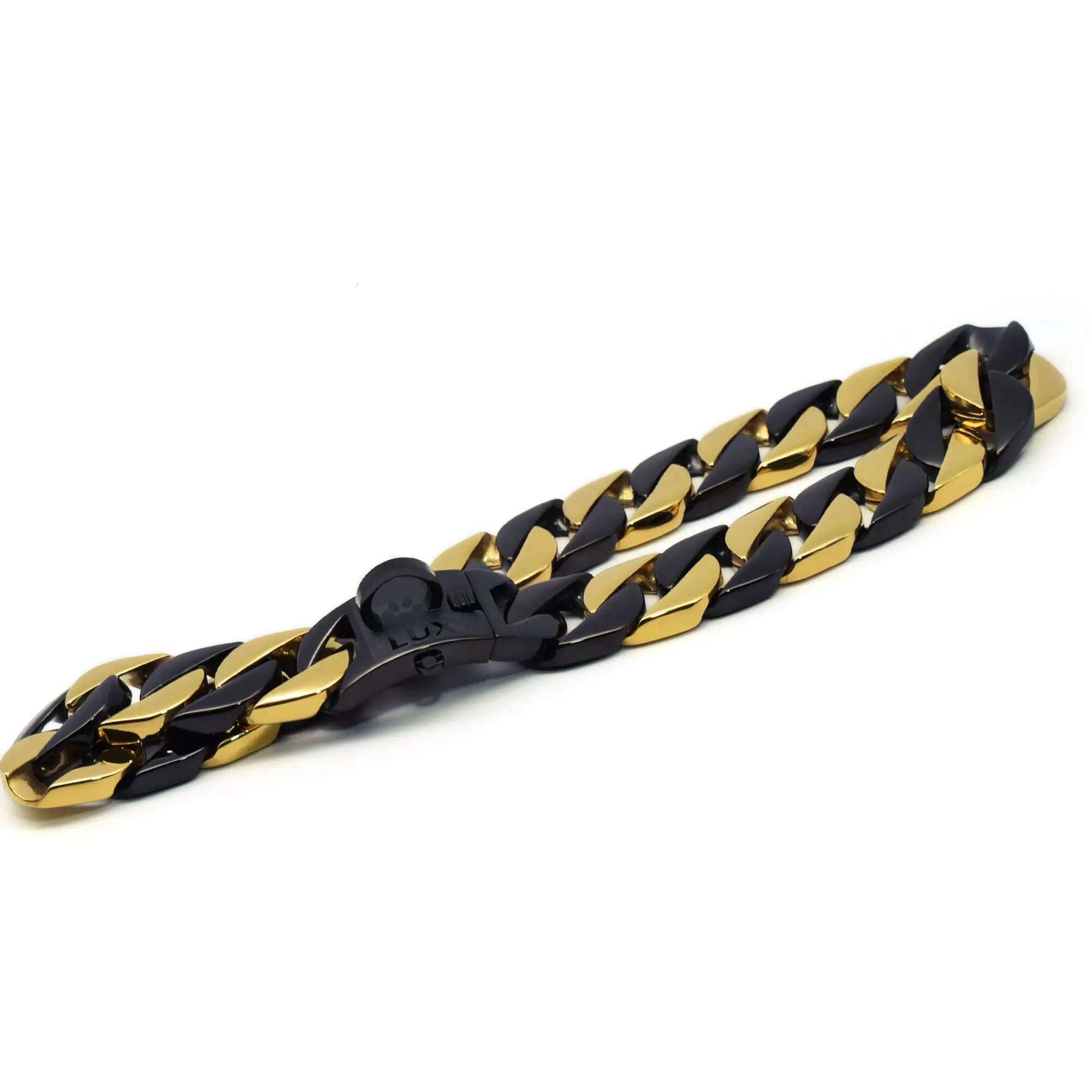 32Mm Strong Stainless Gold Black Dog Traction Rope Titanium Steel Necklace Collar For Training Pets