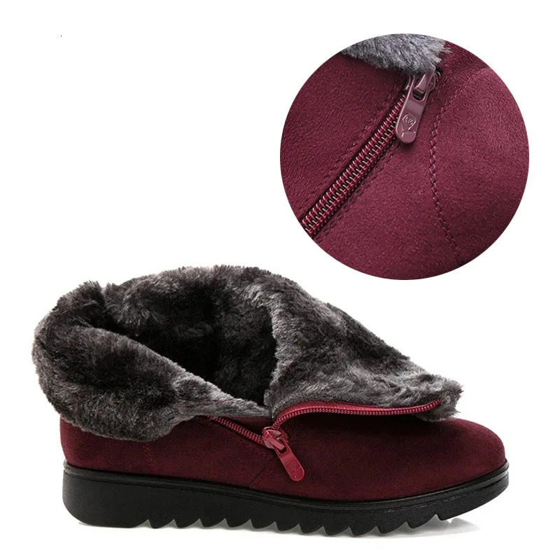 Winter Boots Women Warm Plush Snow Shoes for Woman Ankle Botas Mujer Zipper No-slip Loafers Ladies Casual Comfort Flats Botas 250103