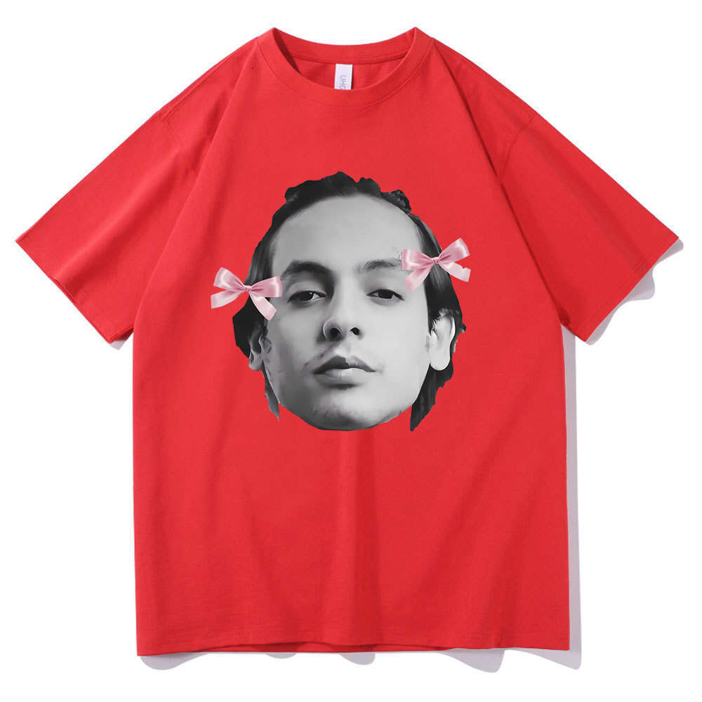 Singer Natanael Cano Face Print T-shirt Men's Hip Hop Ca