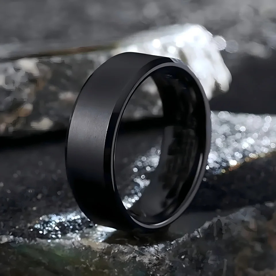 Fashion Charm Jewelry Ring for Men Women Stainless Steel Black Rings Wedding Engagement High Quality Matte Male Accessory 250107