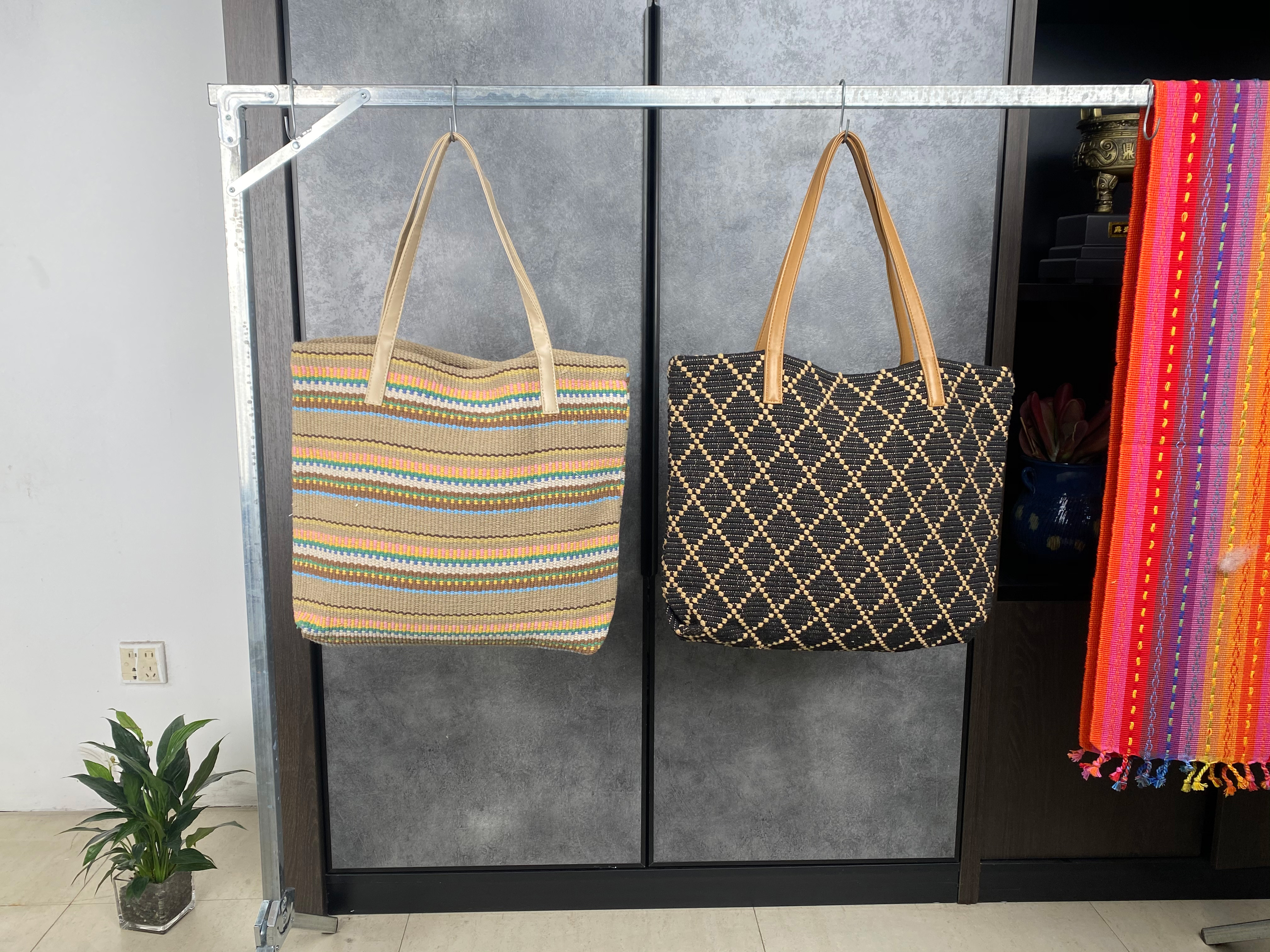 Hand-woven Vintage Linen Crossbody Bag for Sustainable Fashion Enthusiasts