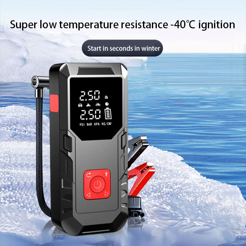 Upgraded starter with air compressor, 5-in-1 function jump box 3000A Peak 150PSI battery pack, equipped with digital tire inflator, car battery charge