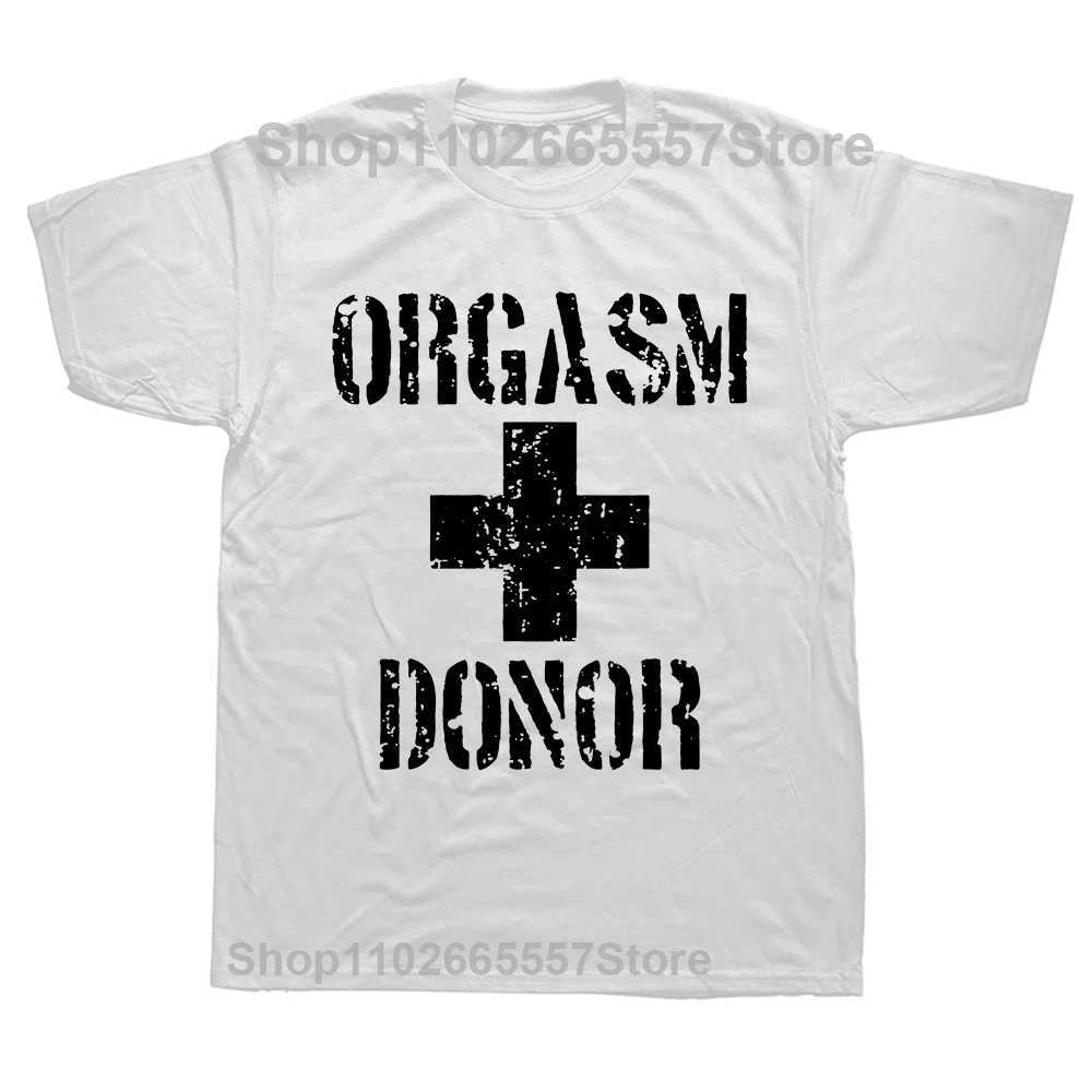 Interesting orgasms donors dirty adult humor Sarcaste T-shirts round neck short sleeved fashionable T-shirts basic T-shirts clothing M250109