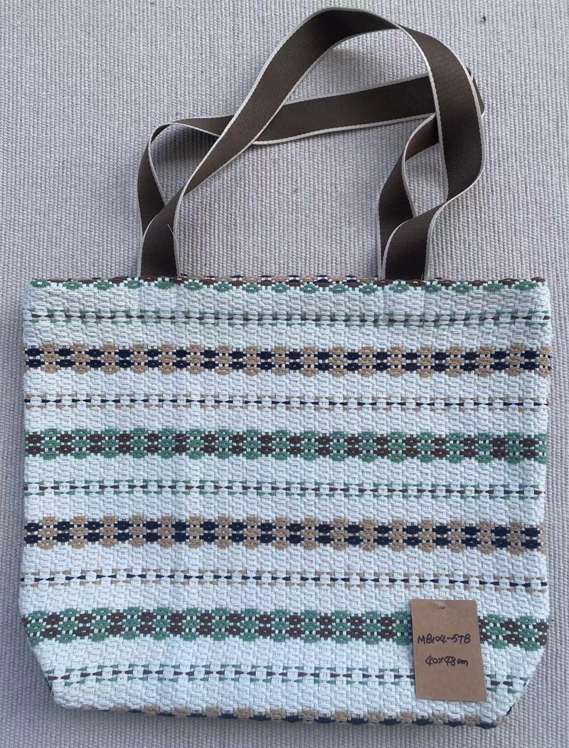 legant Old Fashioned Hand Knit Linen Purse with Adjustable Straps