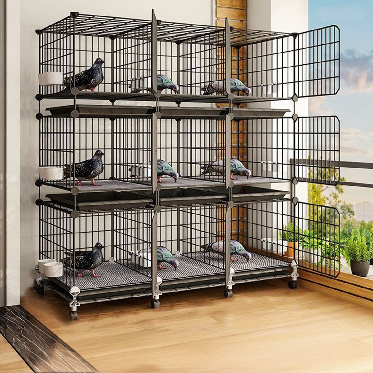 Triple Layer Big Capacity Household Birdcage for Pigeons, Parrots, and Hens