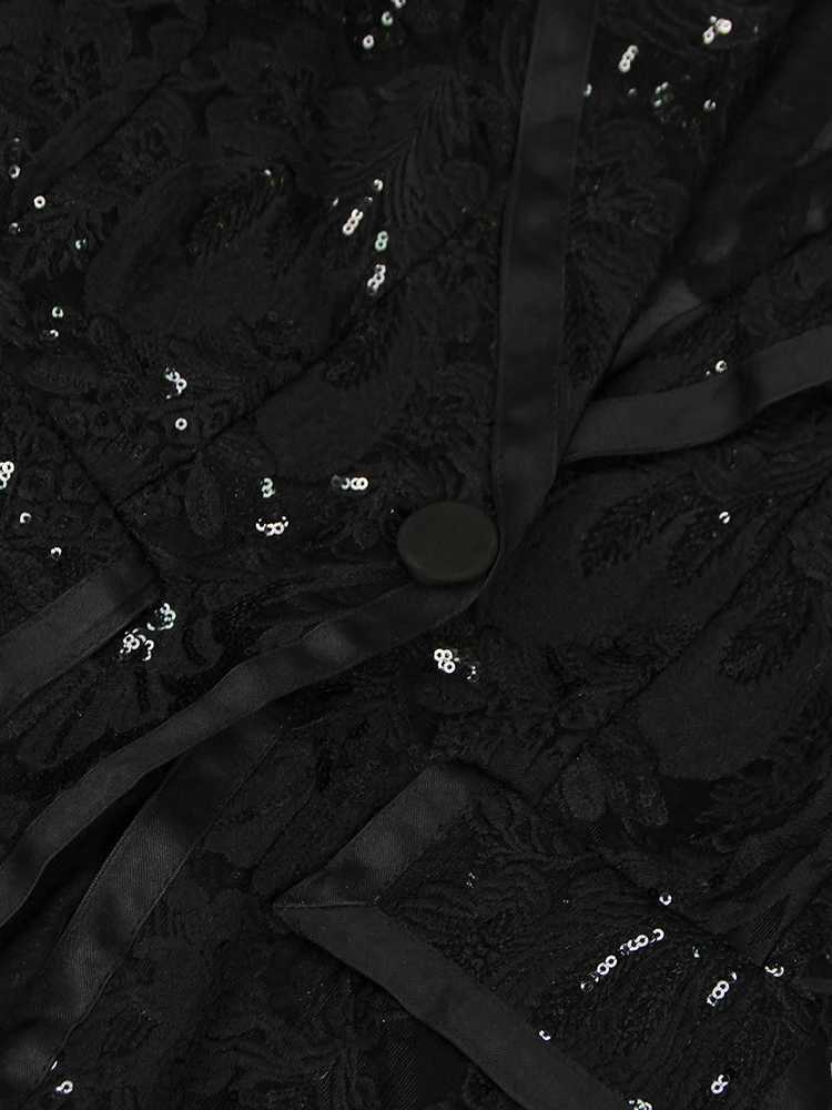 HIGH STRT Latest 2024 Designer Runway Set Womens Single Button Guipure Lace Trailblazer Flash Pants Set W250108