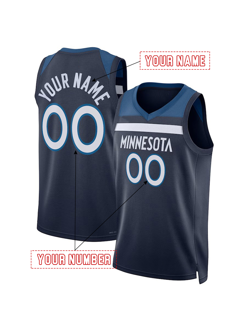 2025 Anthony Edwards Gobert Clark Custom Basketball Jersey Stitched Personalized Naz Reid DiVincenzo Hyland McDaniels Miller Reid Custom Any Number An