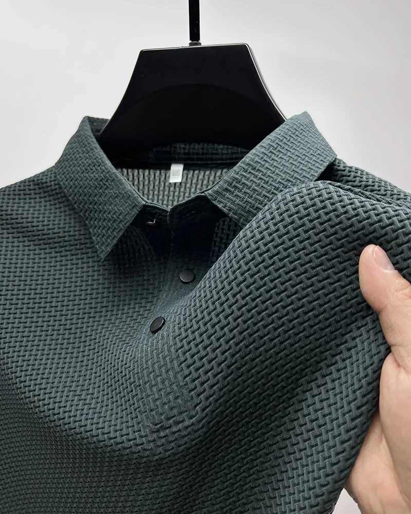 New Summer Polo Shirt High Quality Mens Short Sleeve Breathable Top Business Casual Sweat-absorbing Polo-shirt for MenXJ250108