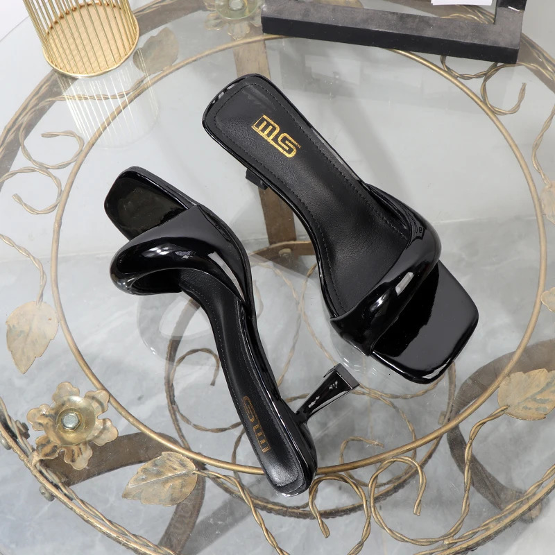 High heeled slippers 2024 Summer wear open-toed Womens sandals with thin heels 7CM Sexy red high heels Banquet shoes 250107