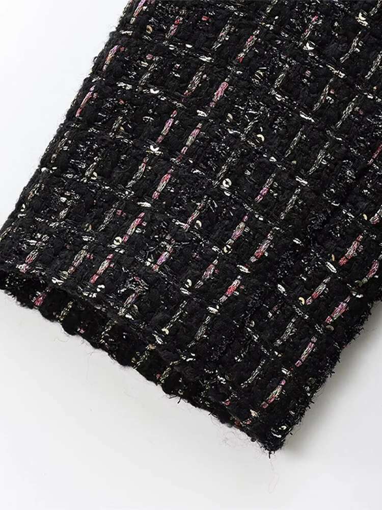 Fashion Bow Tweed Mini For Women 2025 Elegant Half Sleeve High Waist Evening Short Dress Female A-E Chic Party Vestidos