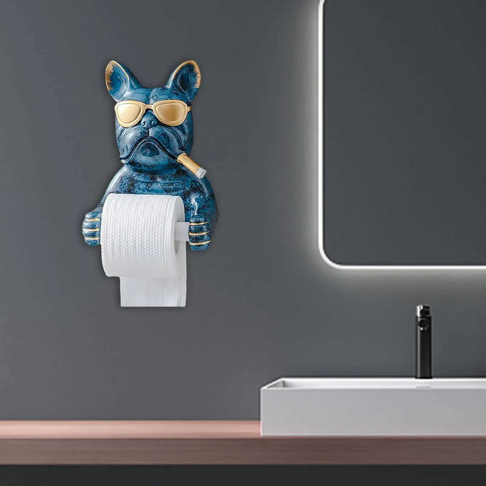 Cartoon toilet paper holder dog sculpture tissue holder used for Washro hotel tissue box kitchen decoration with artistic craftsmanship Y250107