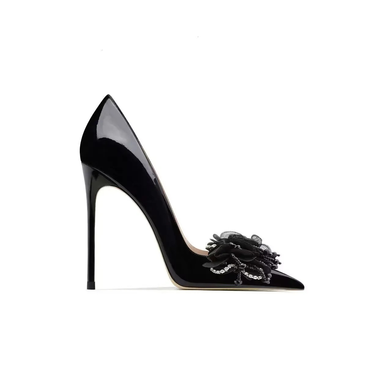 Lacquer Leather Black High Heels For Womens Spring Slim Heeled Sheepskin French Sexy Professional Temperament Single 250103