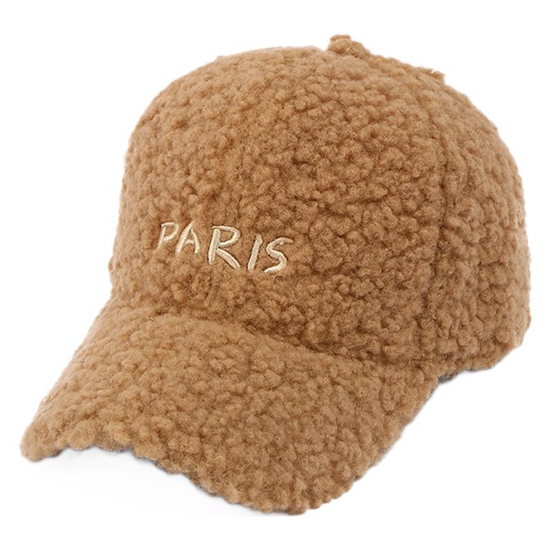 Winter hat female Japan and South Korea plush baseball cap fall and winter with duck tongue cap students cold warm bent brim hat men