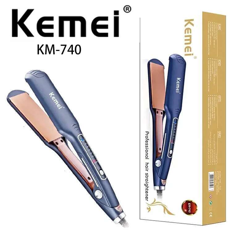 Km-740 Portable Professional Led Six-speed Flat Negative Ion Anti-scald Hair Straightener Curg Iron