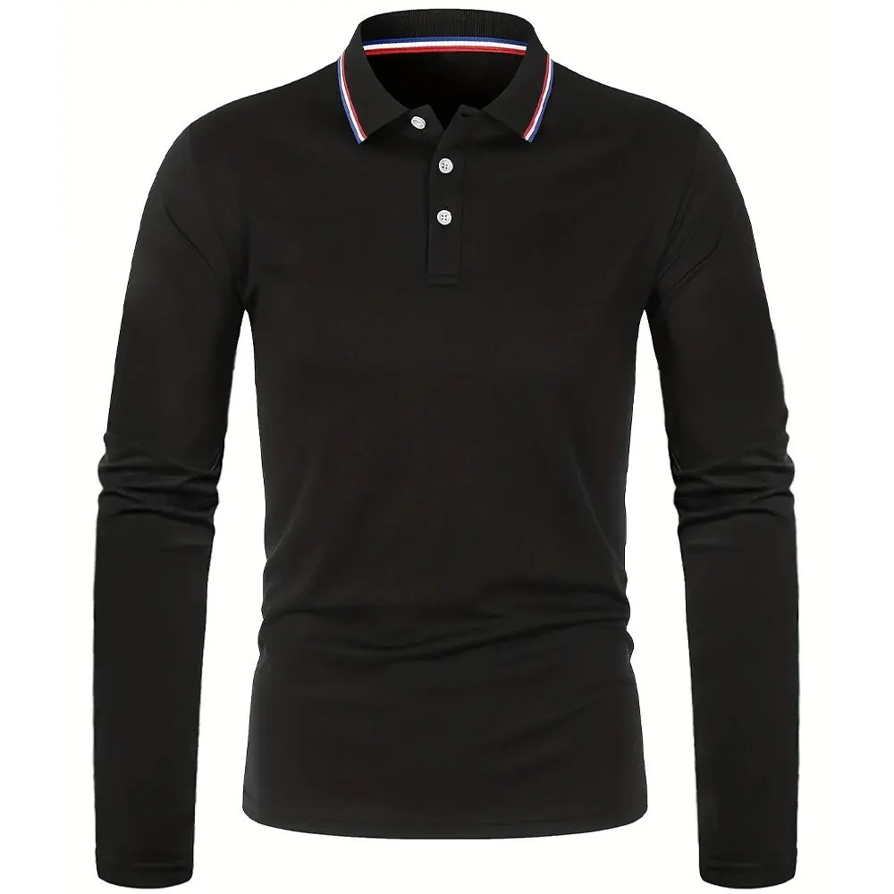 Mens Spring and Autumn Casual Breathable Comfortable Polo Shirt Selling Fashion Mens Business Long Sleeve T-Shirt 250107