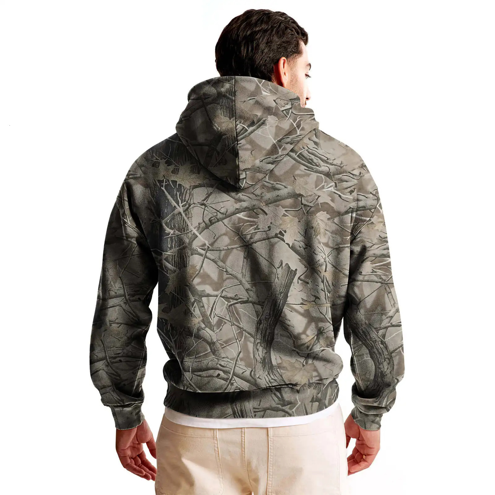 Y2K Retro Outdoors Hoodie Men Camouflage Pattern Disguise Sweatshirt High Street Hip Hop Streetwear Oversized Unisex Camo Hoodie 250107