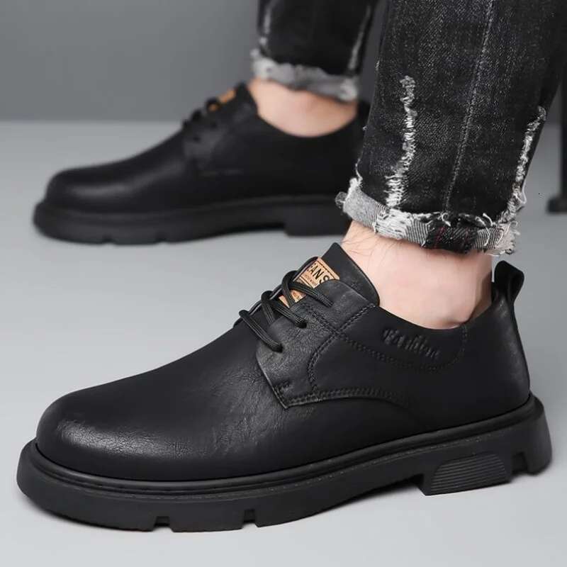 Ddmyoutdoor China Domestic Cow Leather Autumn Platform For Fashion Casual New Designer Derby Shoes Male Low Top Work Ankle Boots Men