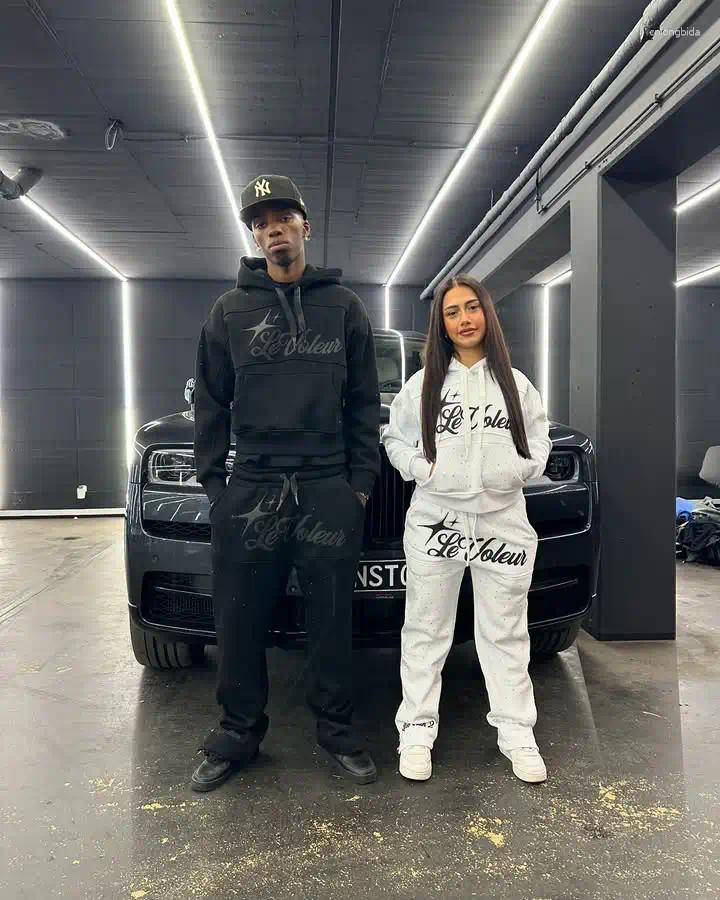 Men's Tracksuits Streetwear Hoodie Sweatpants Two Piece Set Men Women Hip Hop Letter Oversized Sweatshirt Lounge Pants