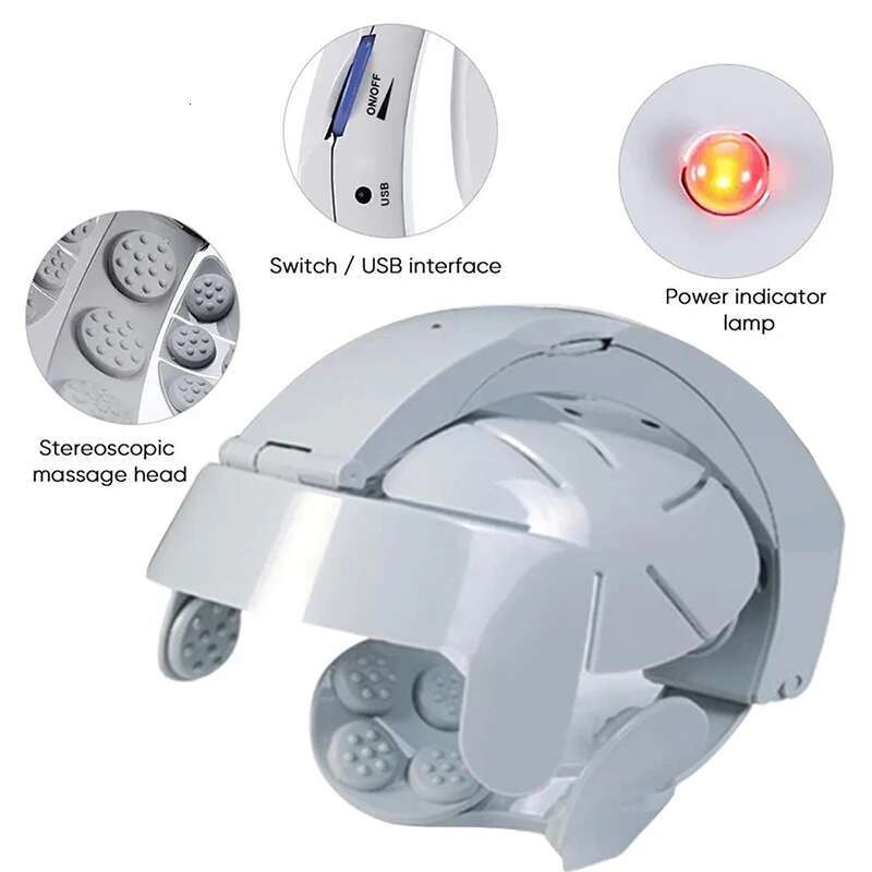 Electric Head Massage Relief Improve Sleep Vibration Relaxation Health Care Device Relax Easy Acupuncture Point Brain Massager