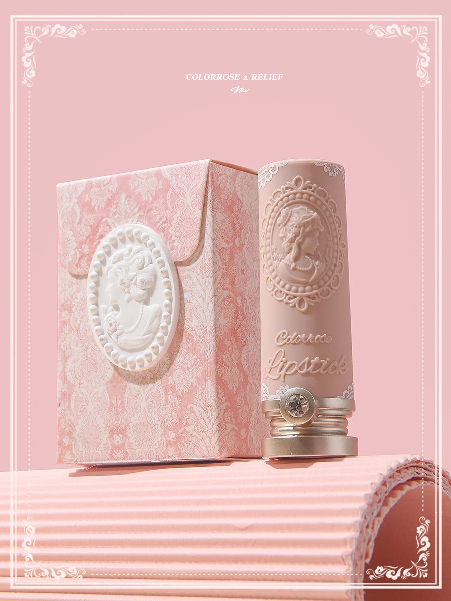 Colorrose Embossed Lipstick Niche Milk Tea Lipstick Cameo Brown Matte Parity Makeup Classical Western Beauty 250108