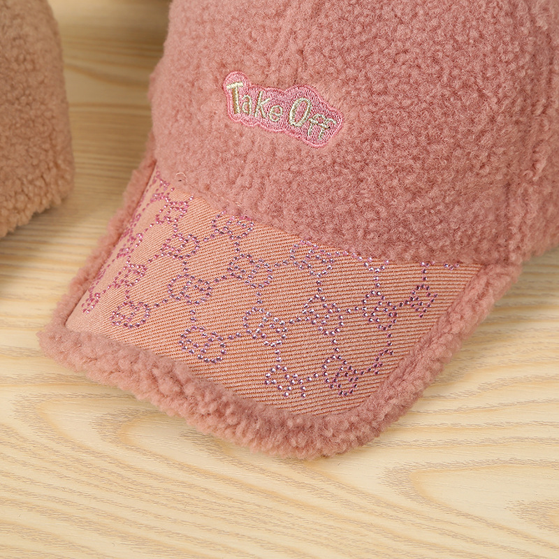 Winter tide thickened warm duck tongue cap ladies with solid color baseball cap Yangqi cold plush hat female models