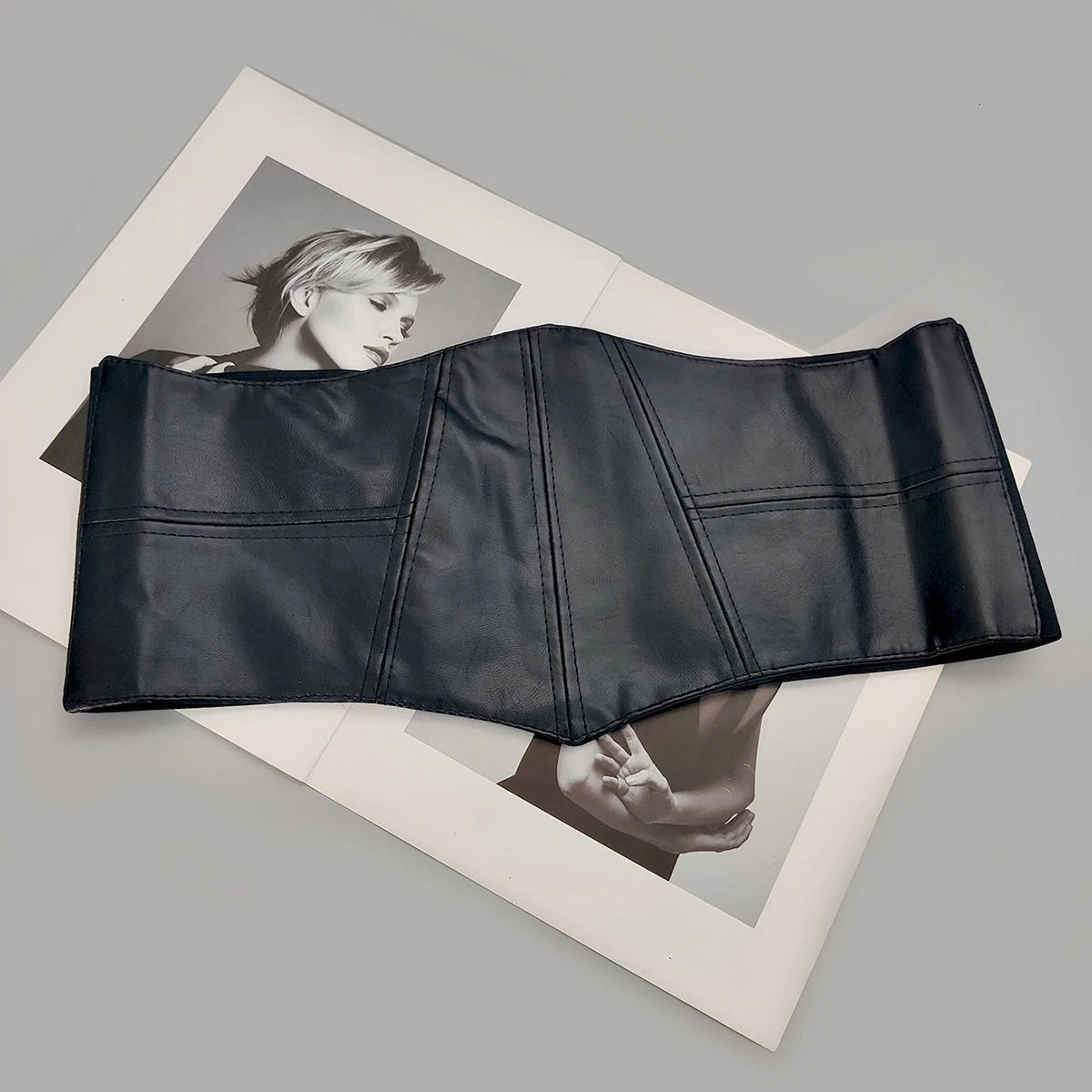 Plus Size Soft Leather Wide Y2K Black Elastic Corset Belt Female Stretch Cummerbunds er Belts For Women High Quality 250107