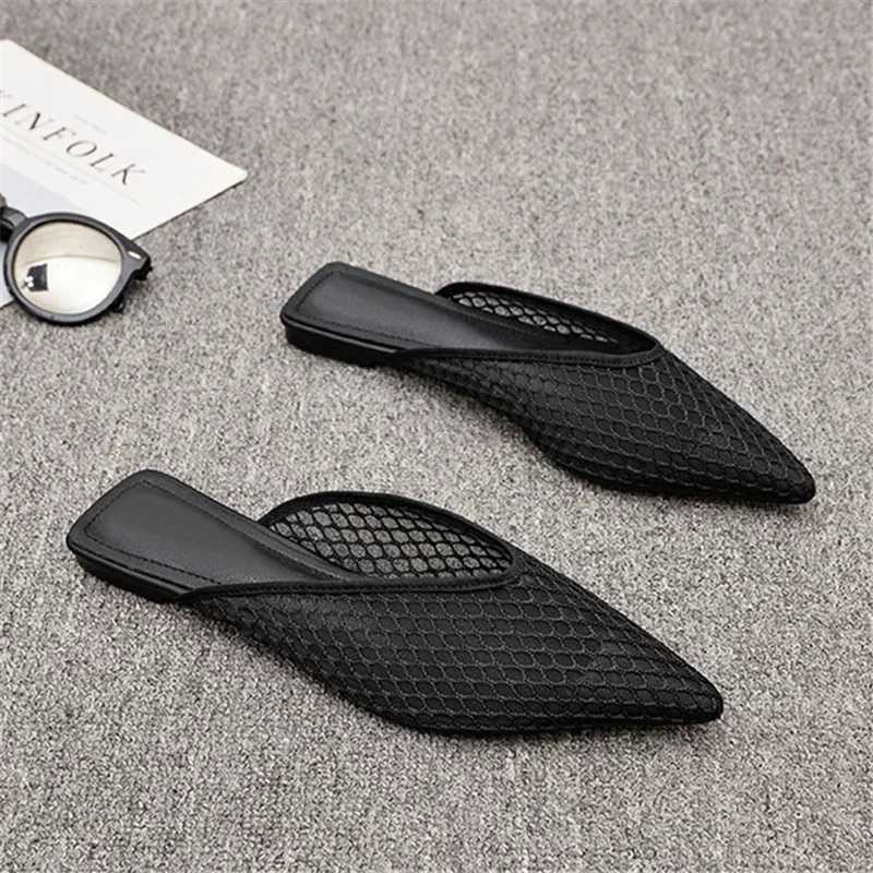 New Arrival Large size 42 mesh slippers womens shoes summer net beach shoes womens flat shoes womens sandals T250108